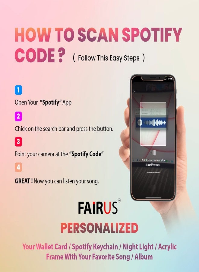 Fairus Personalized Spotify Frame Plaque - Photo, Message, Dedicated Spotify Song Code (4X6 Inches) - Image 5